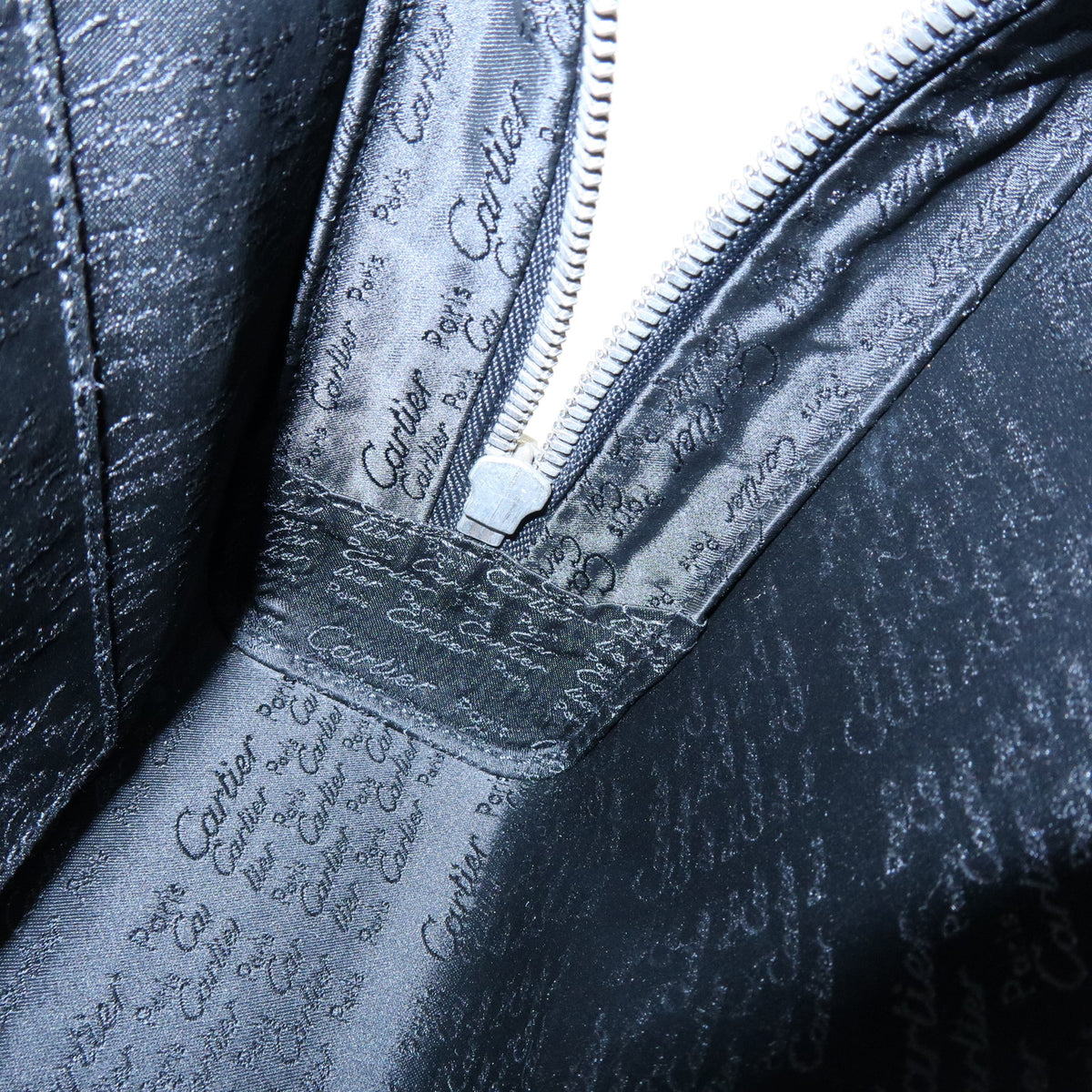 Cartier Pasha Leather Clutch Bag Wristlet Bag Pouch Black