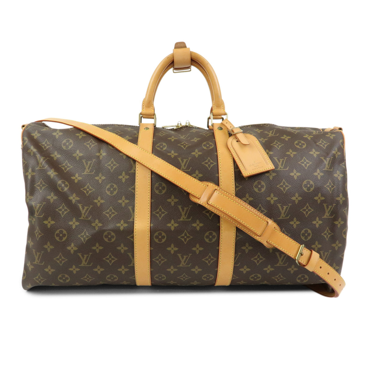 Louis Vuitton Monogram Keep All Bandouliere 55 Boston Bag Brown M41414
