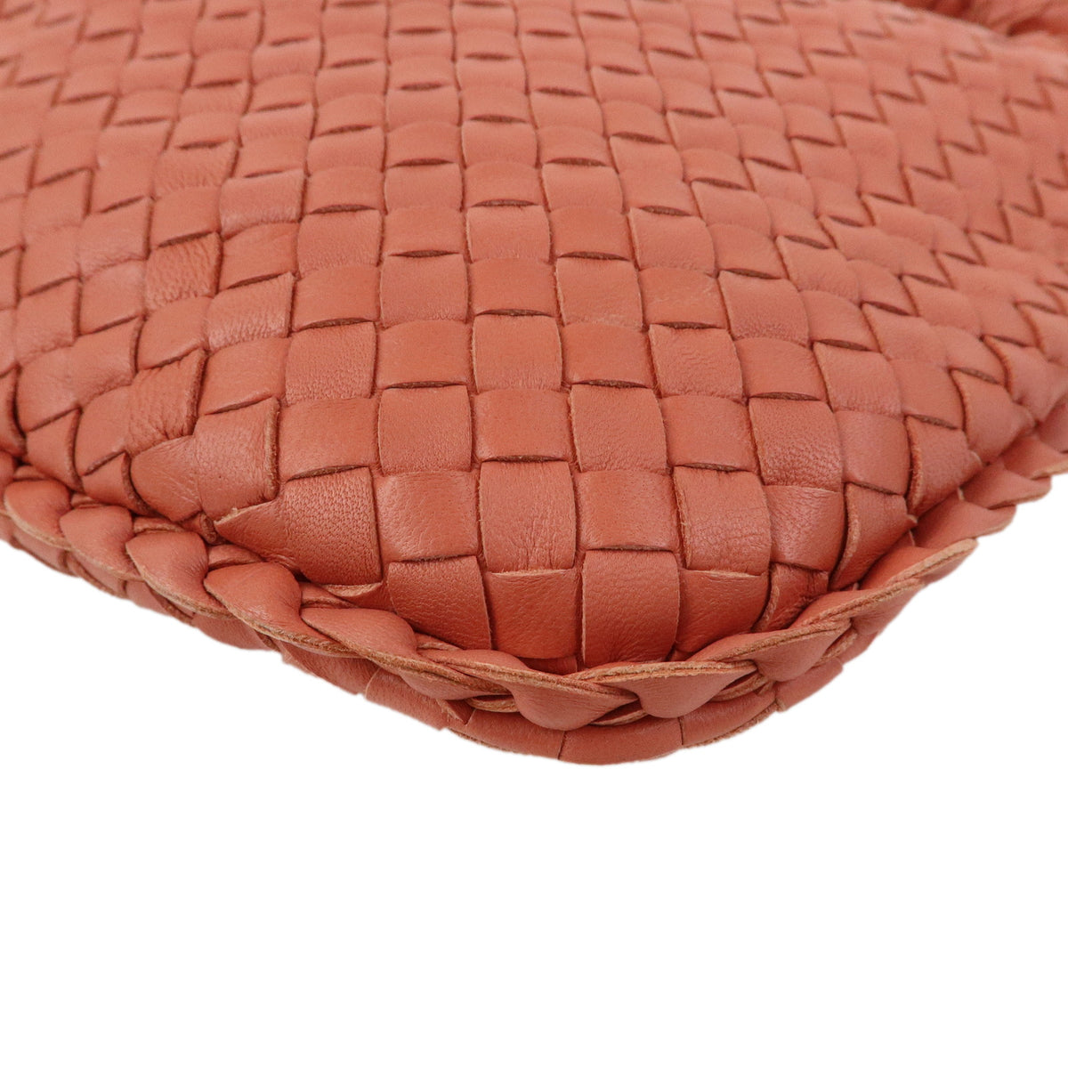 BOTTEGA VENETA Hobo Intrecciato Leather Shoulder Bag Coral Pink 115654