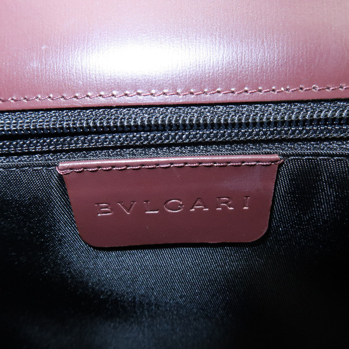BVLGARI Square Logo Nylon Leather 3Way Clutch Bag Shoulder Bag Pink