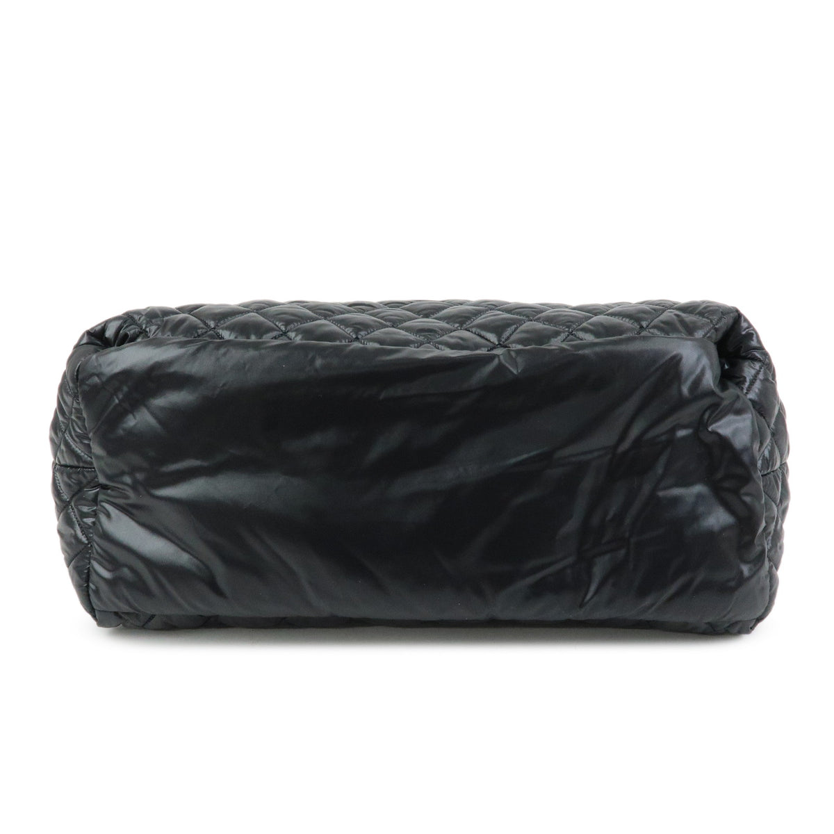 CHANEL COCO Cocoon Nylon Leather Tote Bag Hand Bag Black A48611