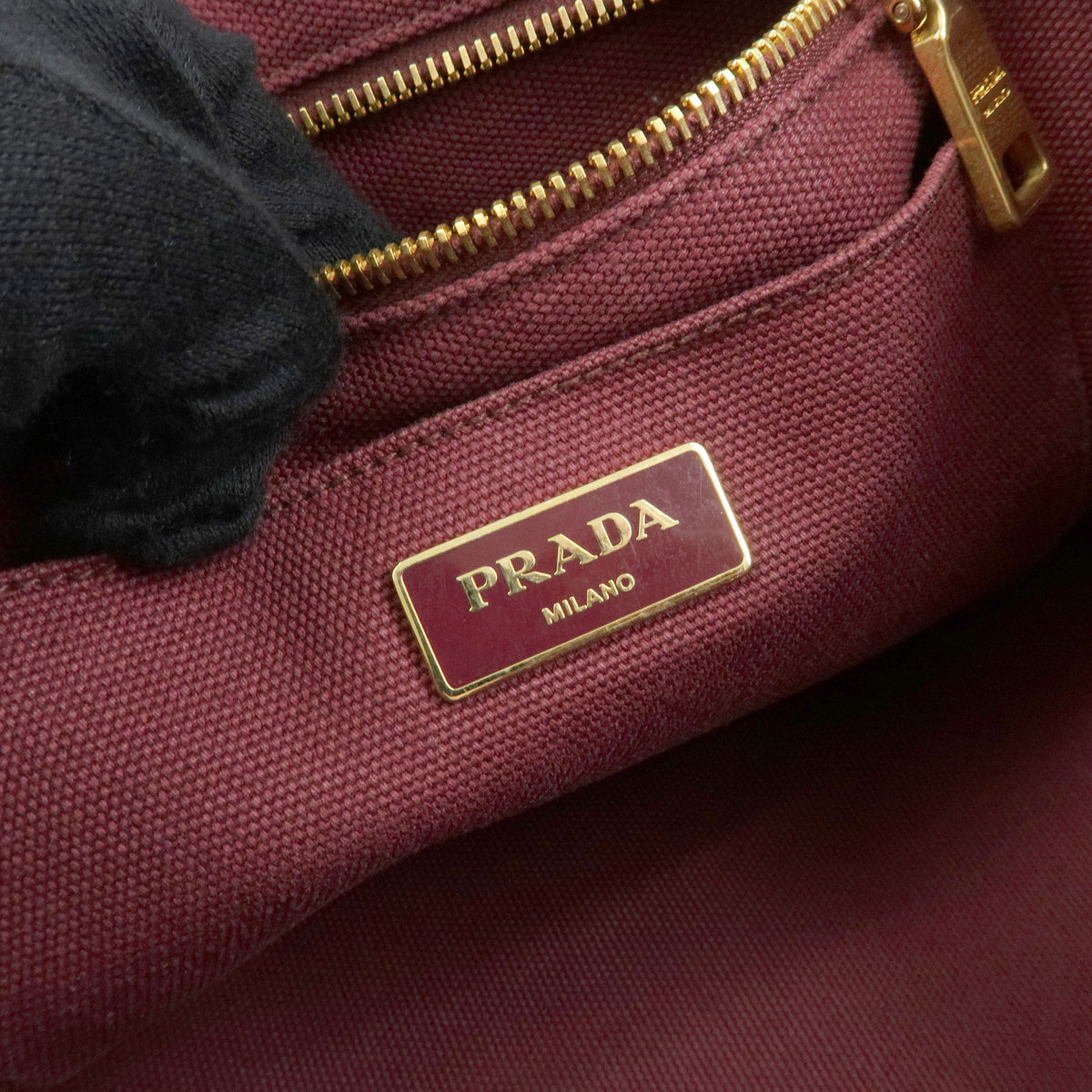 PRADA Triangle Logo Canapa Mini Canvas 2Way Bag Bijoux Bordeaux 1BG439