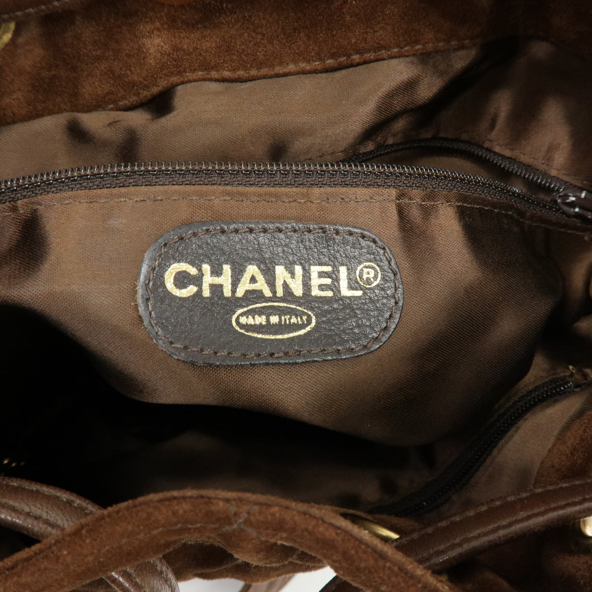 CHANEL Matelasse Suede Leather Shoulder Bag Crossbody Bag Brown