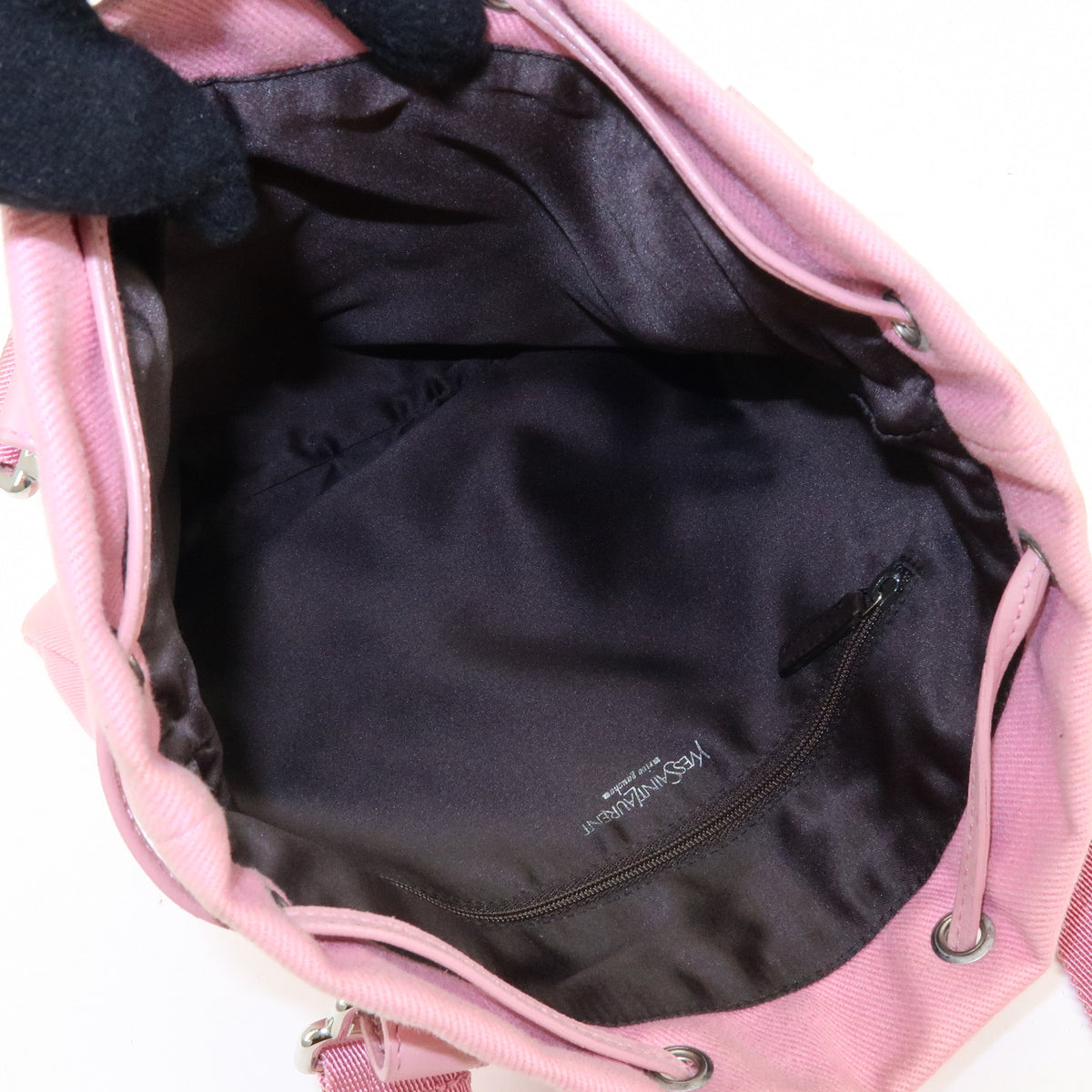 SAINT LAURENT PARIS Kahara Cassandra Canvas Leather Tote Bag 123435
