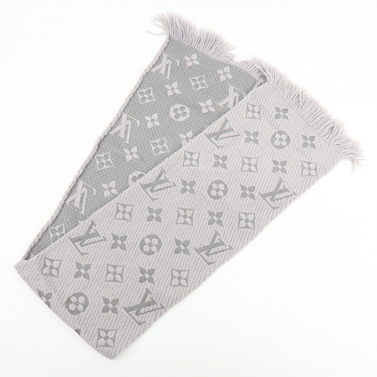 Louis Vuitton Monogram Escharp Logomania Scarf Gris Perle M74742