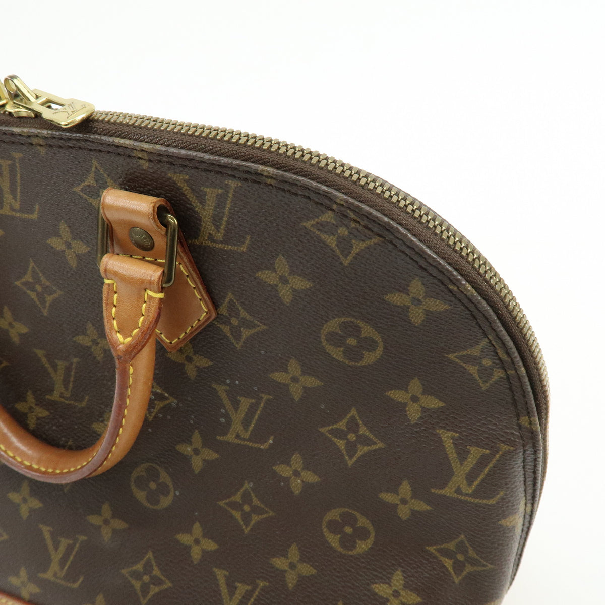 Louis Vuitton Monogram Alma Canvas Leather Hand Bag Brown M51130