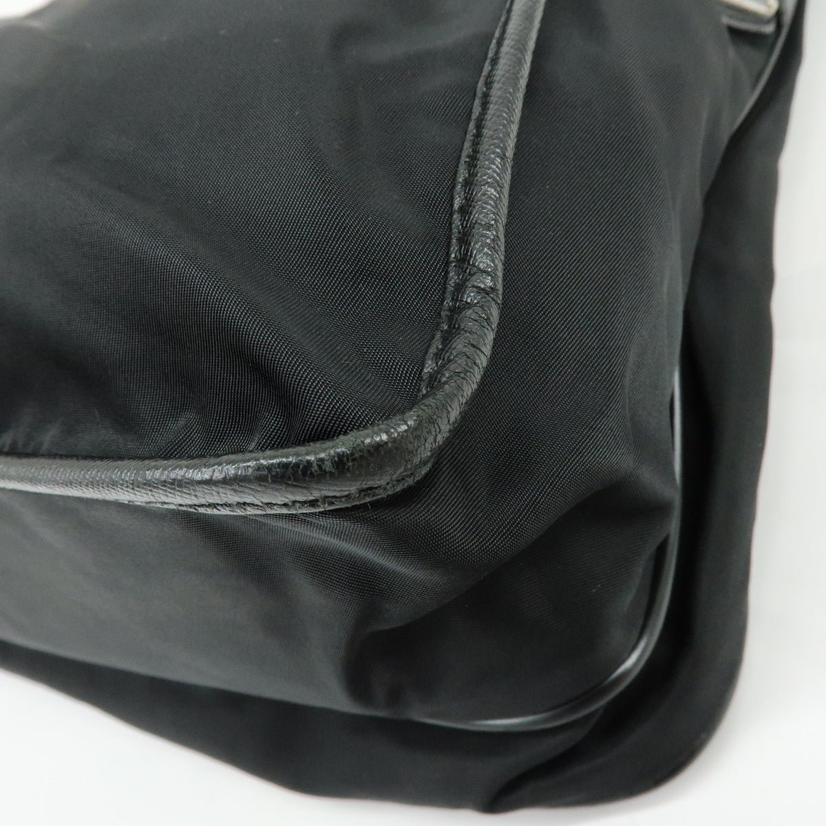 PRADA Triangle Logo Nylon Saffiano Leather Shoulder Bag Crossbody Bag