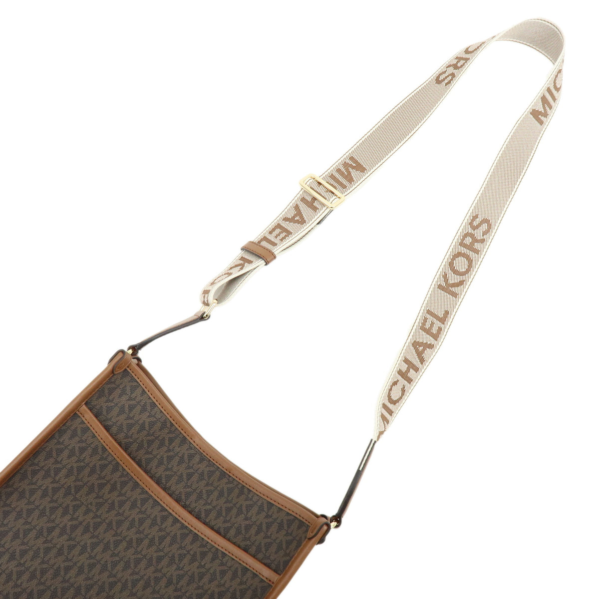 MICHAEL KORS LUISA Large Signature Logo Shoulder Bag Brown 30R4G99M3V