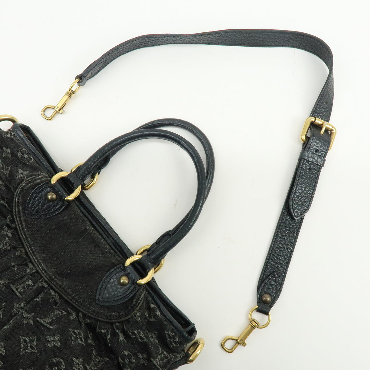 Louis Vuitton Monogram Denim Neo Cabby MM 2Way Bag Noir M95351
