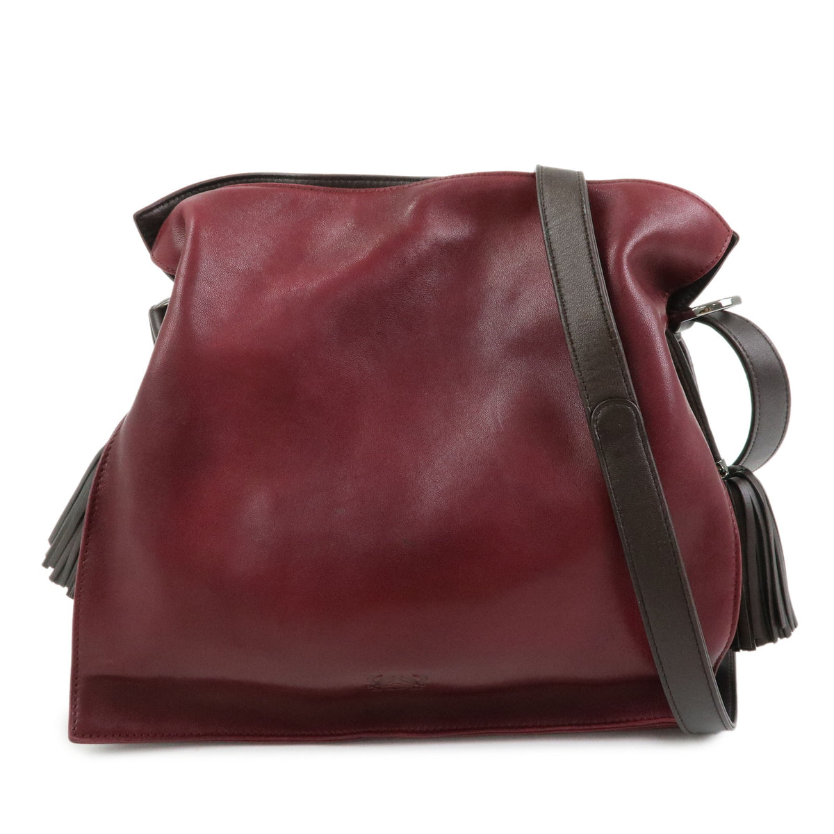 LOEWE Anagram Nappa Leather Shoulder Bag Crossbody Bag Purple