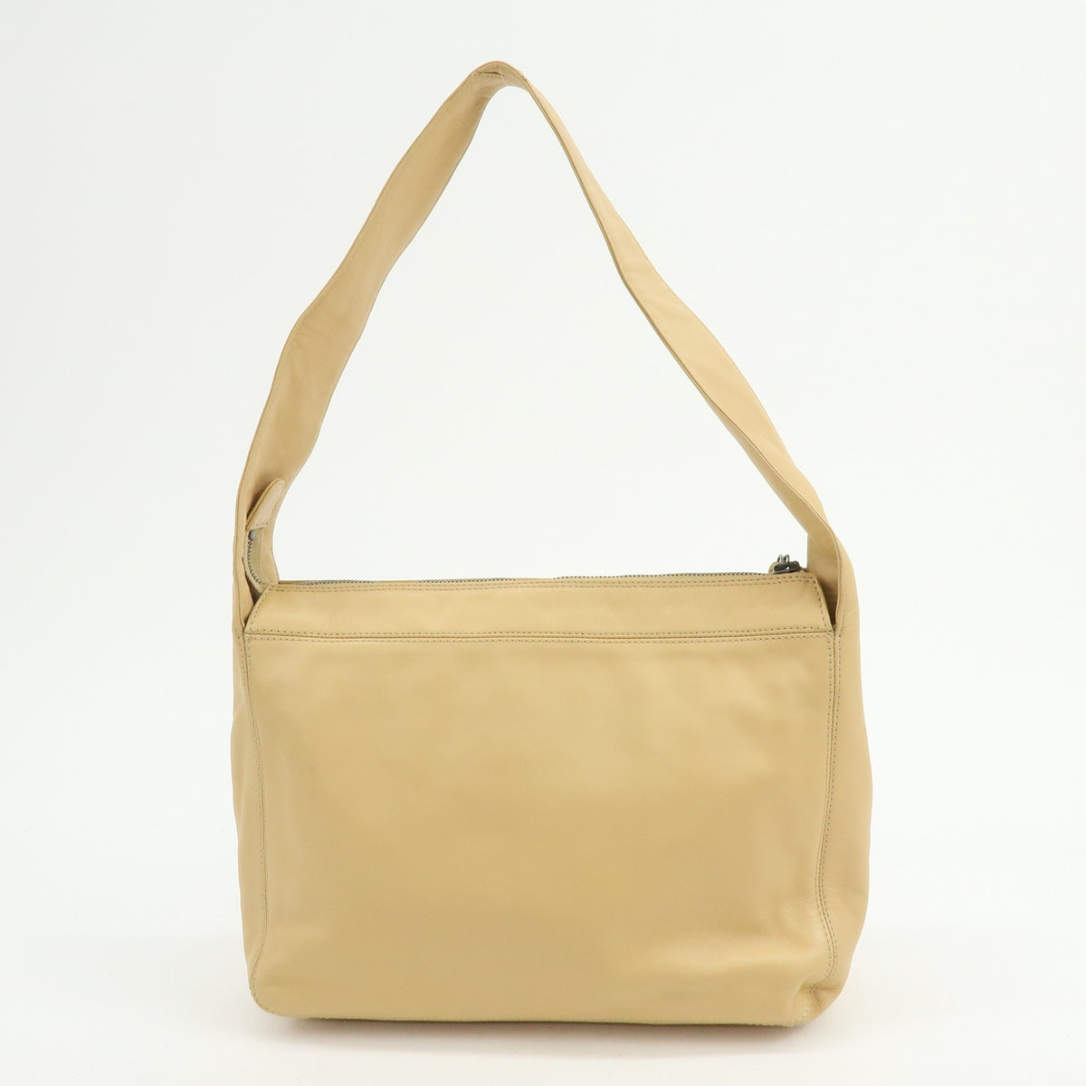 CHANEL COCO Mark Lamb Skin Shoulder Bag Hand Bag Beige
