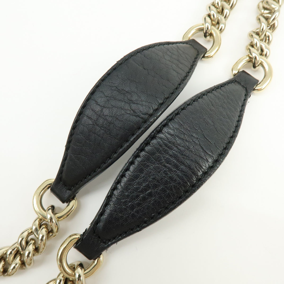 GUCCI SOHO Interlocking G Leather Chain Shoulder Bag Black 308982