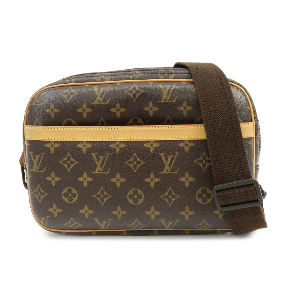 Louis Vuitton Monogram Reporter PM Shoulder Crossbody Bag Brown M45254