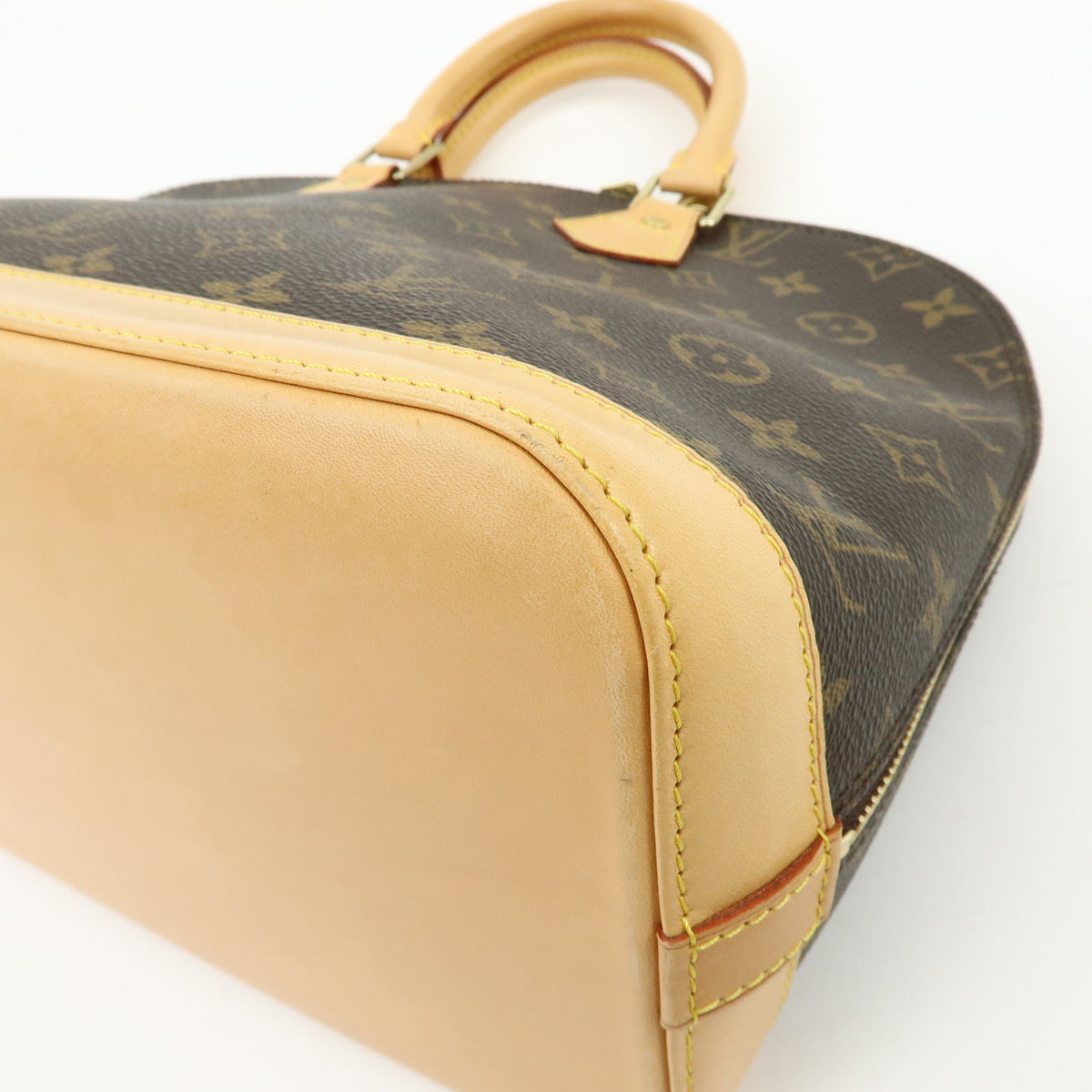 Louis Vuitton Monogram Alma Canvas Leather Hand Bag Brown M51130