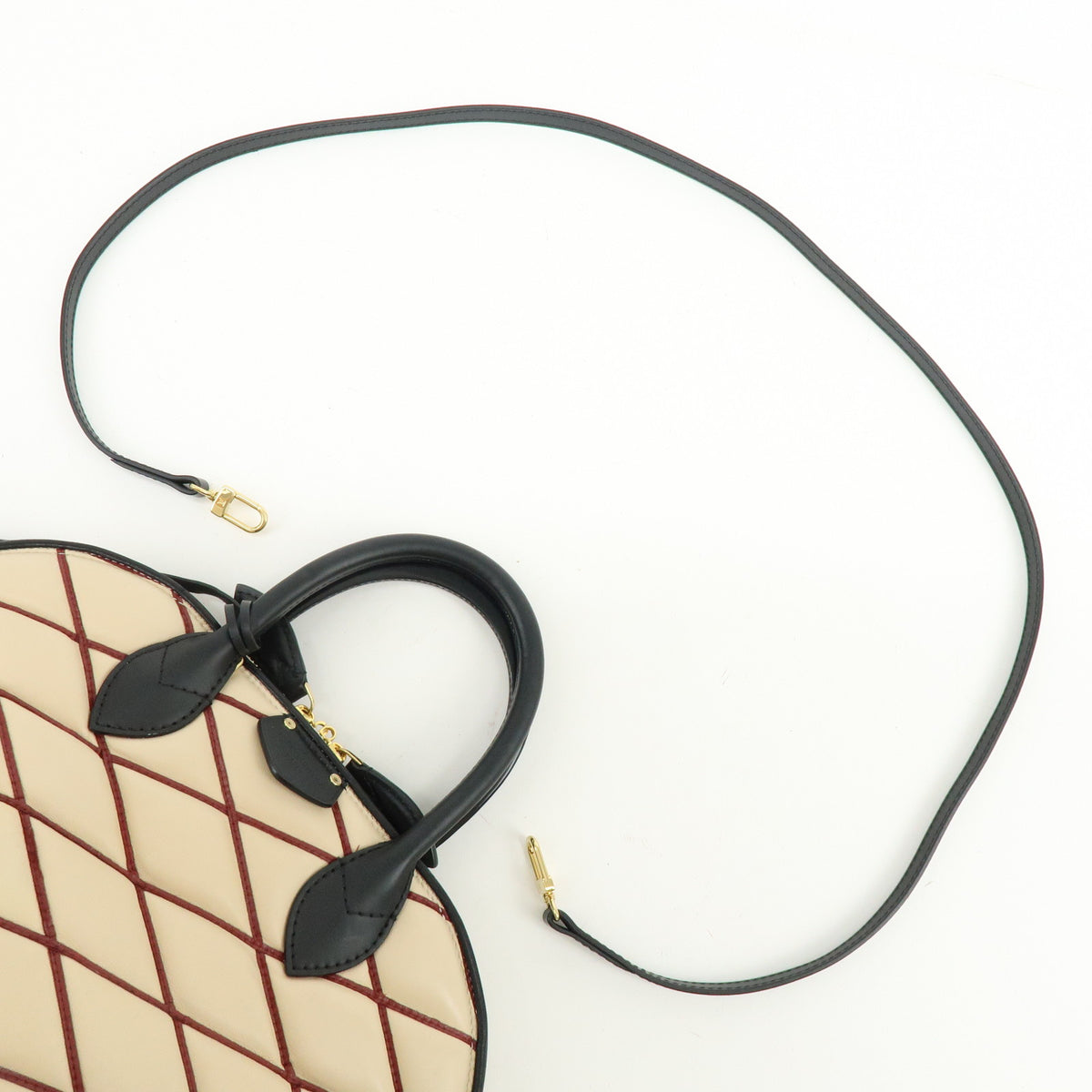 Louis Vuitton Malletage Alma PM 2Way Hand Shoulder Bag Natural M50001