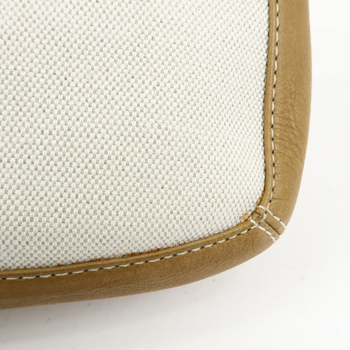 LOEWE Anagram Canvas Leather Hand Bag Brown Natural