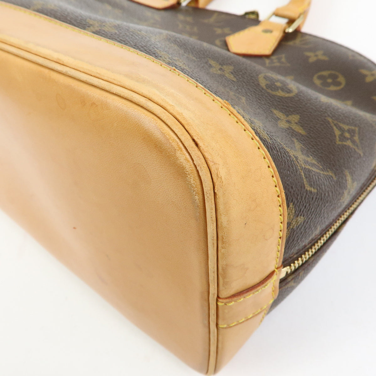 Louis Vuitton Monogram Alma PM Canvas Leather Hand Bag Brown M51130