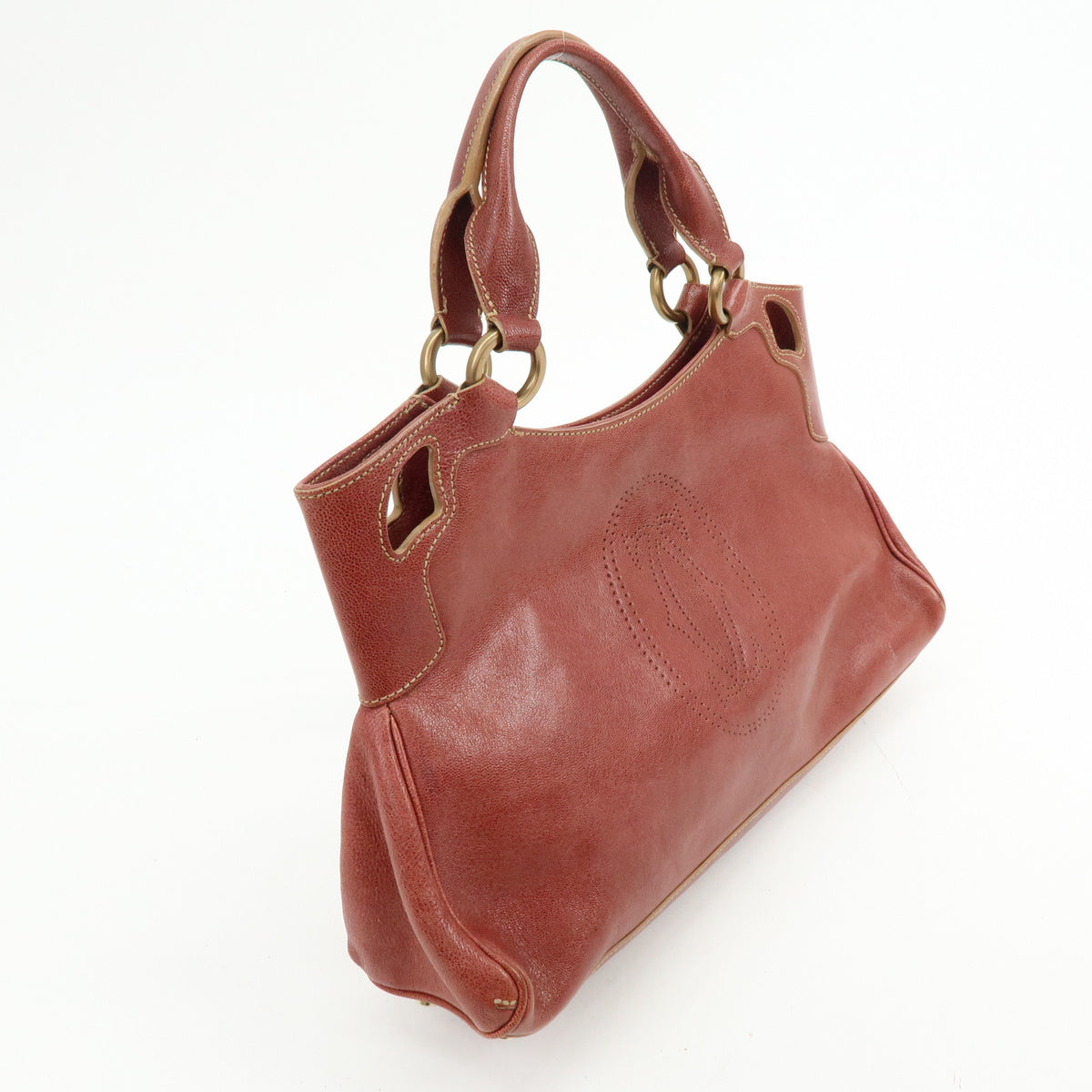 Cartier Marcello de Cartier Leather Hand Bag Tote Bag Red