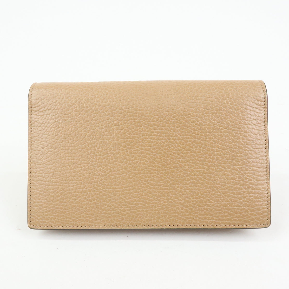 GUCCI Interlocking G Leather Chain Wallet Shoulder Bag Beige 510314