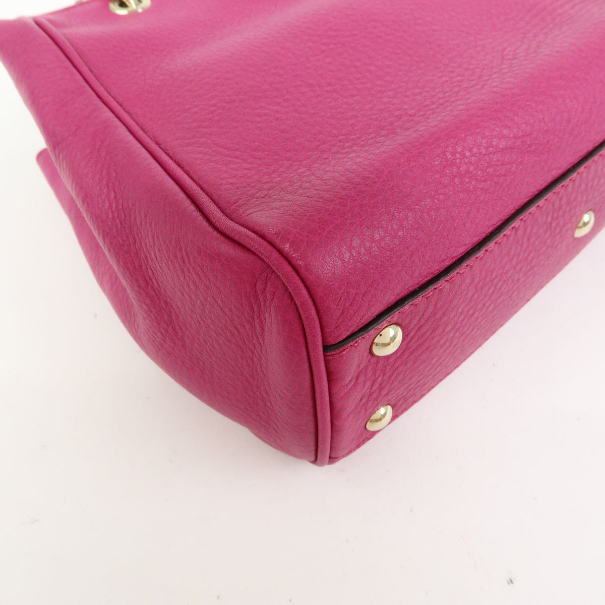 GUCCI Bamboo Mini Shopper Leather 2Way Bag Hand Bag Pink Purple 368823