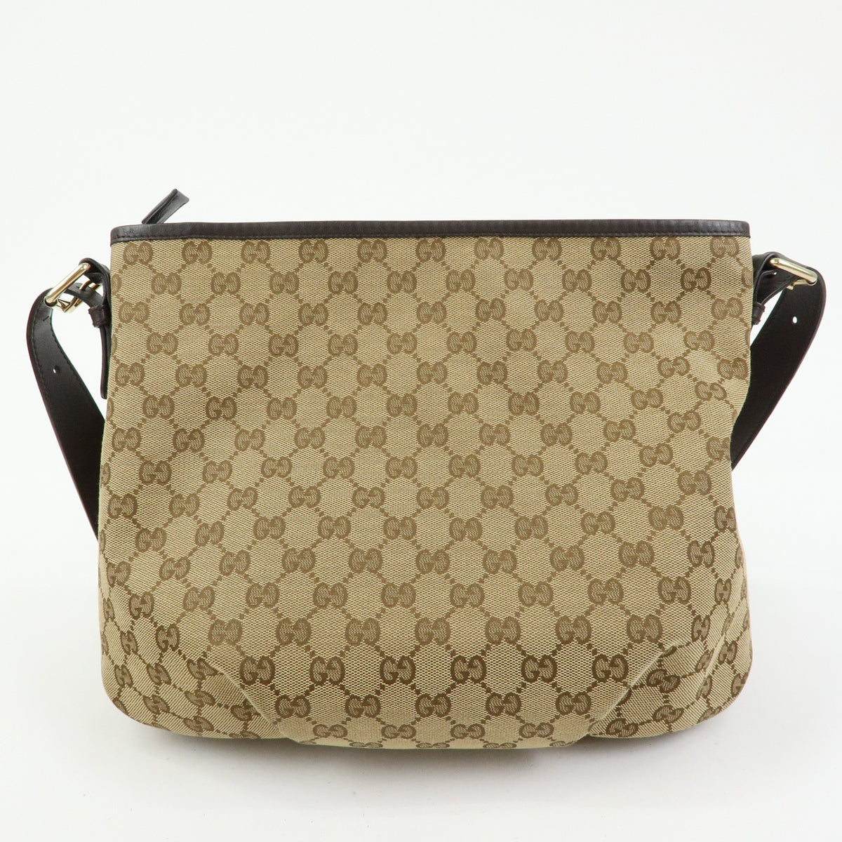 GUCCI Canvas Leather Shoulder Bag Crossbody Bag Beige Brown 388930