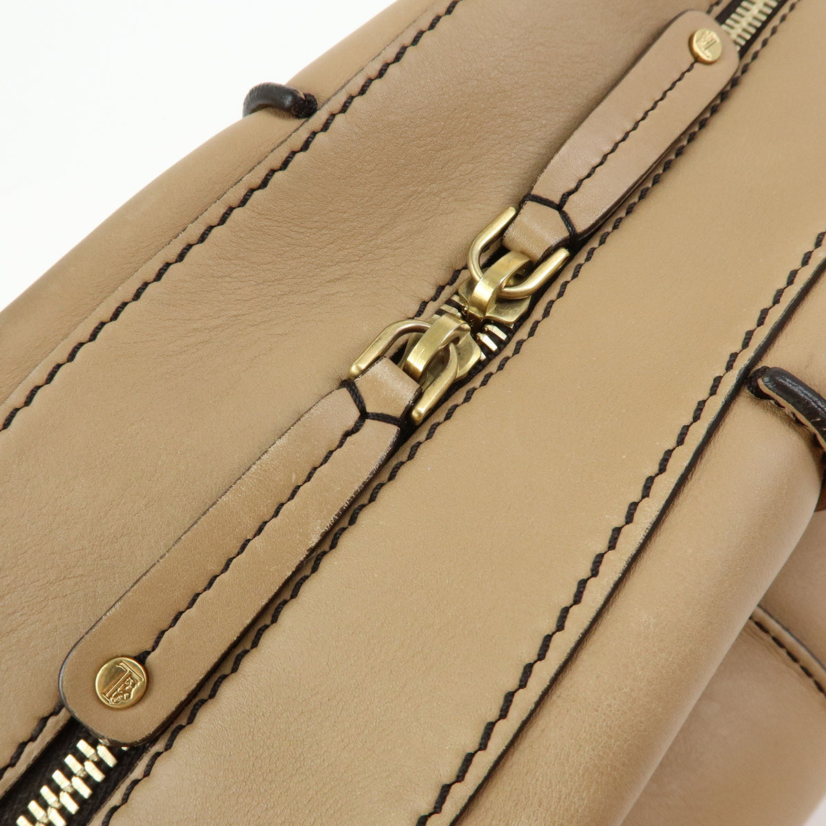 TOD'S  D Styling Leather 2Way Bag Hand Bag Shoulder Bag Beige