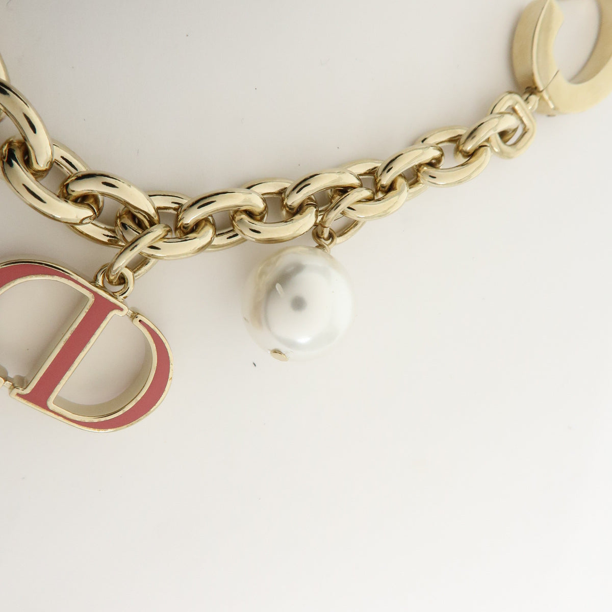 Christian Dior Montaigne Metal Bag Charm Key Holder Gold