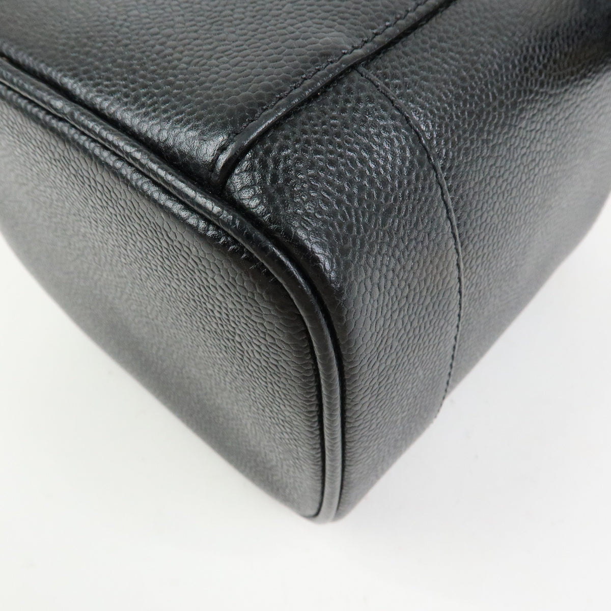 CHANEL COCO Mark Caviarskin Vanity Bag Hand Bag Black A01998