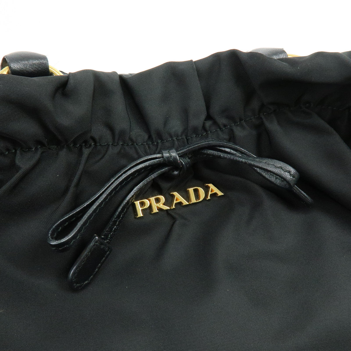 PRADA Nylon Leather 2Way Bag Hand Bag Shoulder Bag Black BN1930