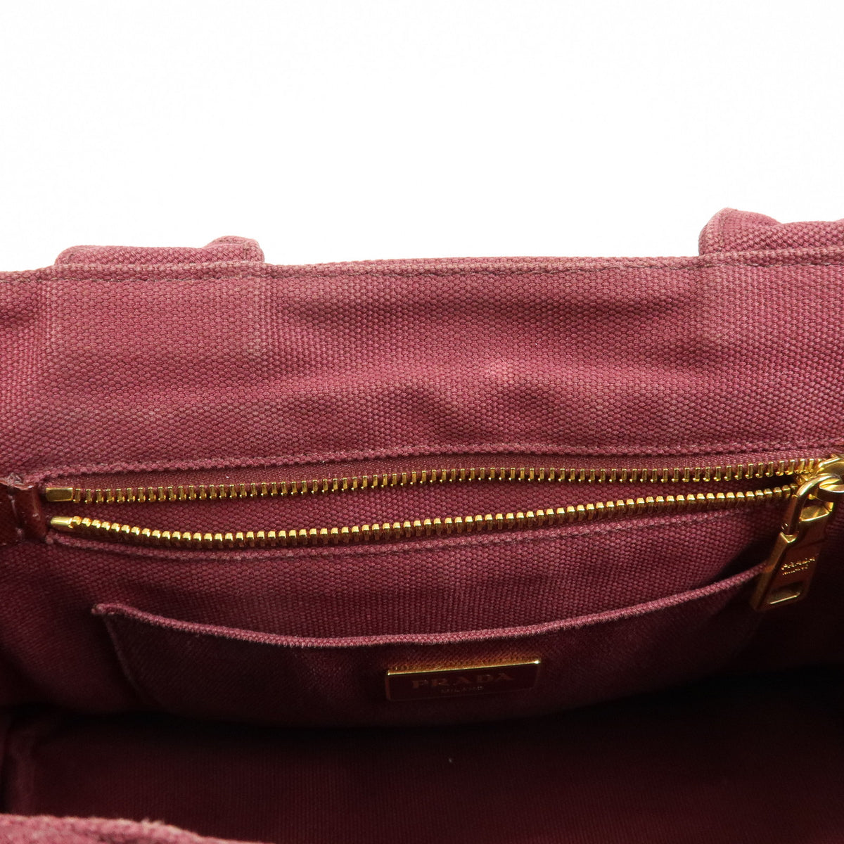 PRADA Triangle Logo Canapa Mini 2Way Tote Shoulder Bag Bordeaux B2439O
