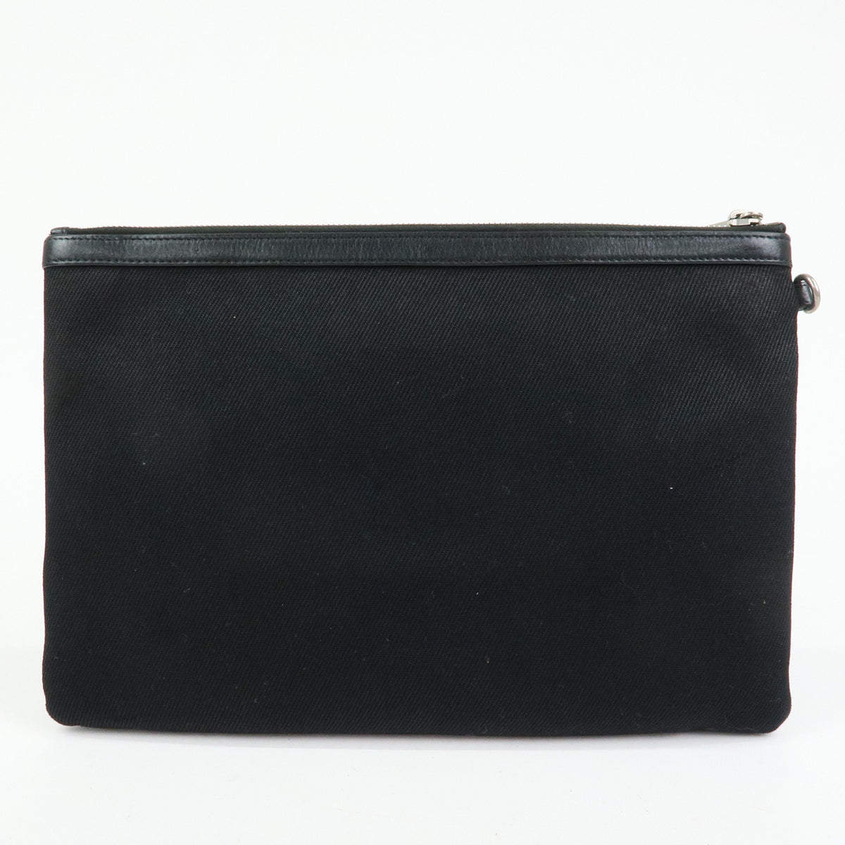 SAINT LAURENT PARIS Rive Gauche Clutch Bag Pouch Black White 565722
