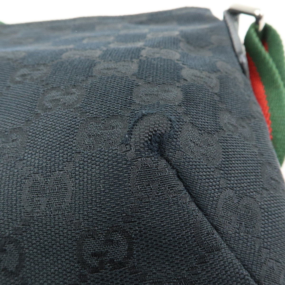 GUCCI Sherry GG Canvas Leather Shoulder Bag Crossbody Bag Black 189749