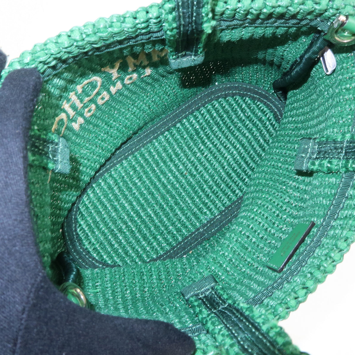 Jimmy Choo Beach Tote East West Raffia 2way Bag Hand Shoulder Bag Green