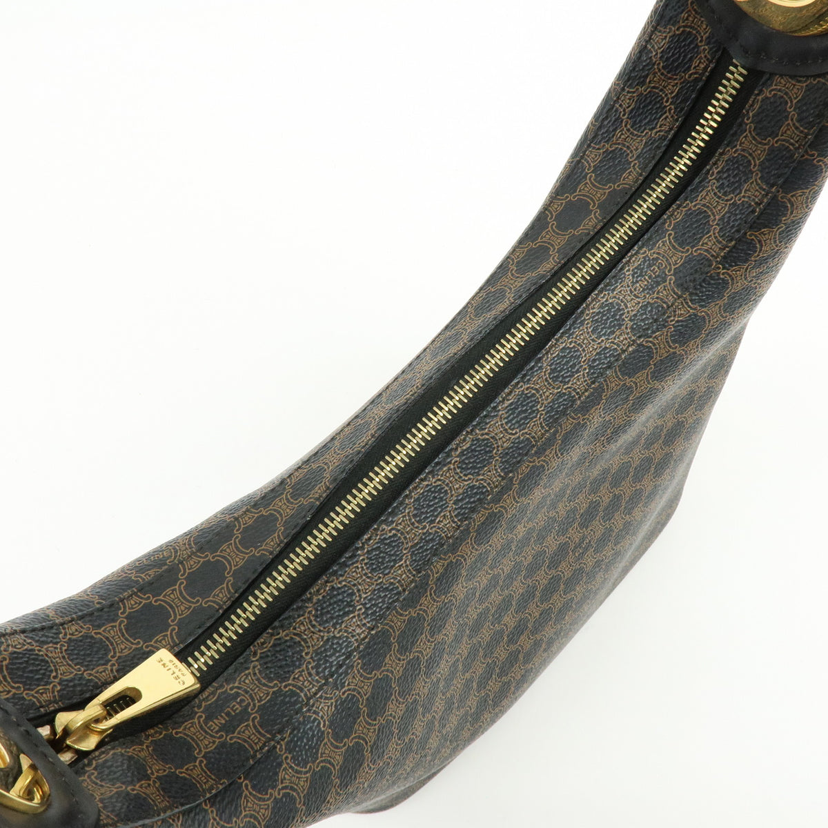 CELINE Macadam PVC Leather Shoulder Bag Crossbody Bag Black Brown
