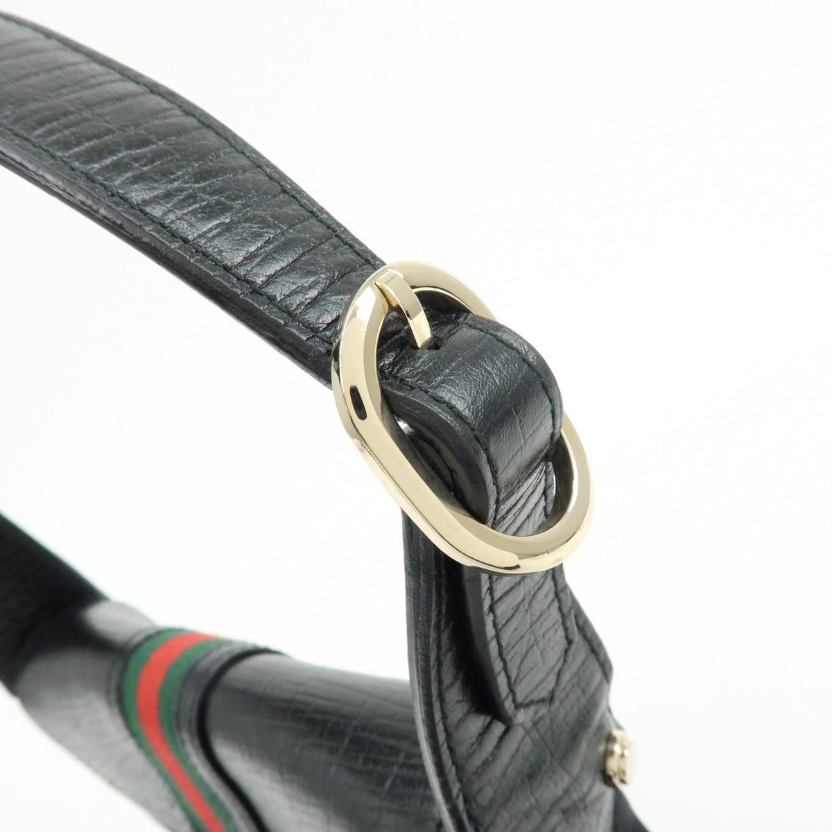 GUCCI Sherry GG Canvas Leather Shoulder Bag Hand Bag Black 130846