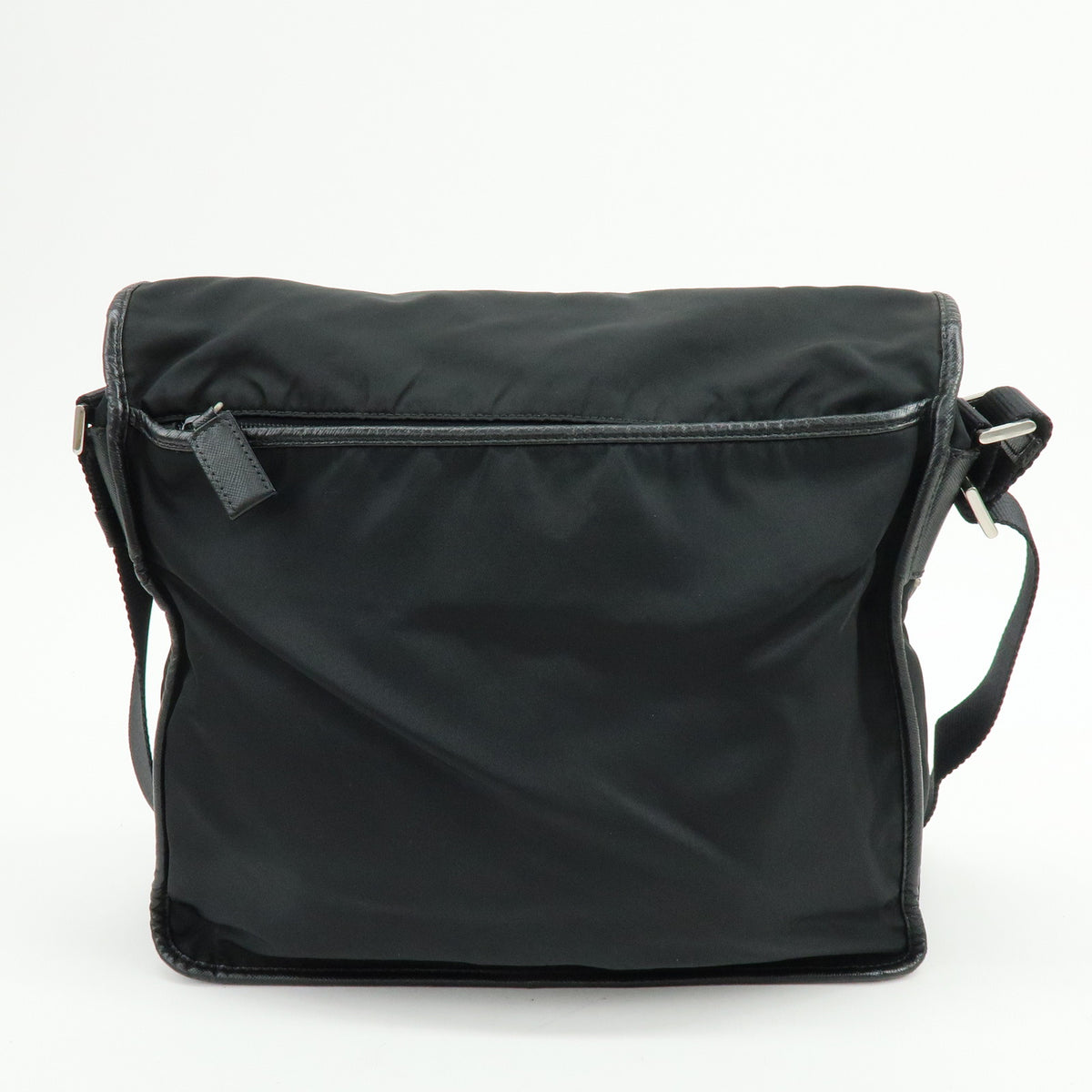 PRADA Triangle Logo Nylon Saffiano Leather Shoulder Bag Crossbody Bag