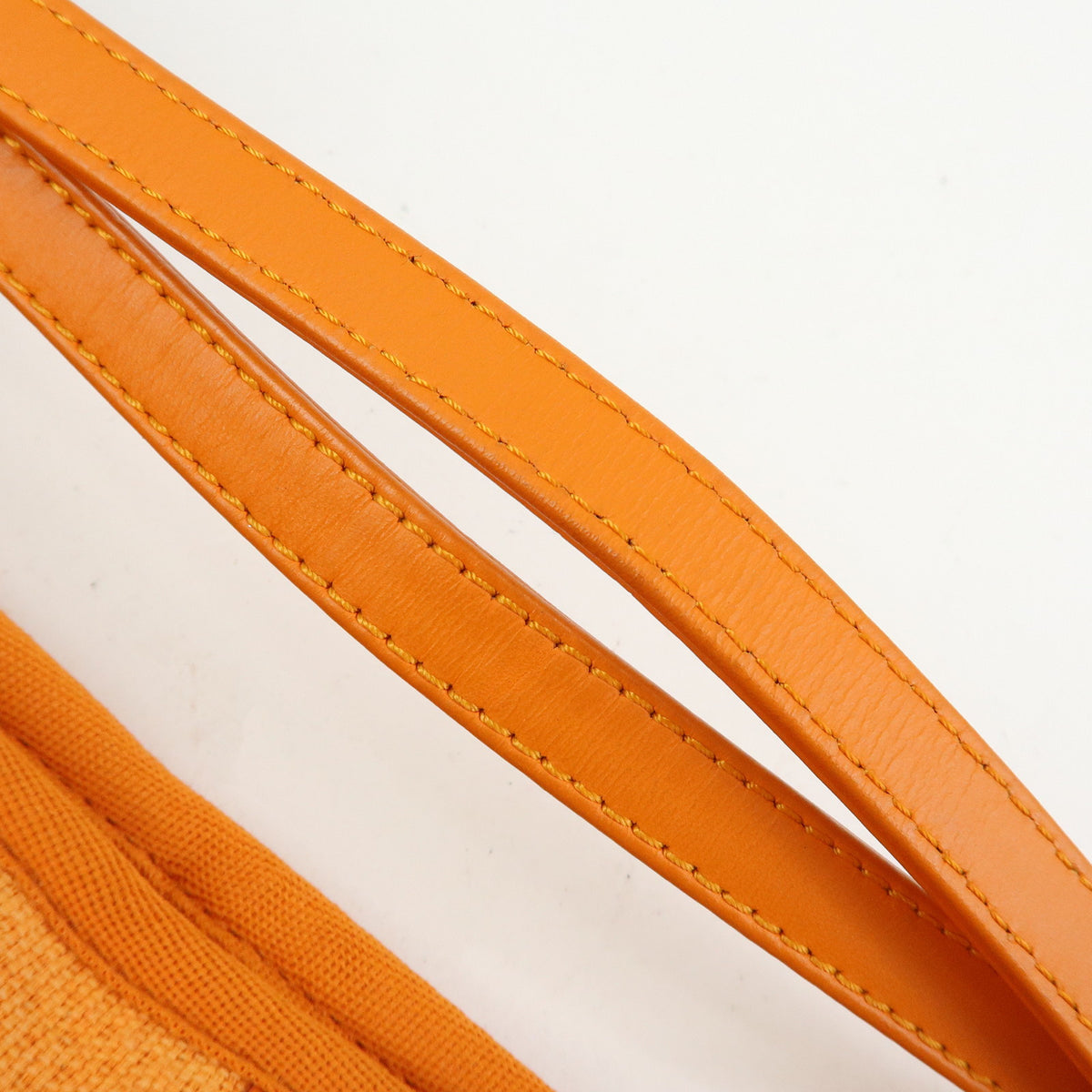 CHANEL Deauville MM Straw Leather Tote Bag Shoulder Bag Orange A67001