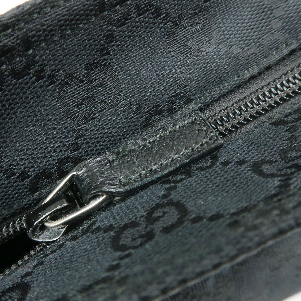 GUCCI Sherry GG Canvas Leather Shoulder Bag Crossbody Bag Black 189749
