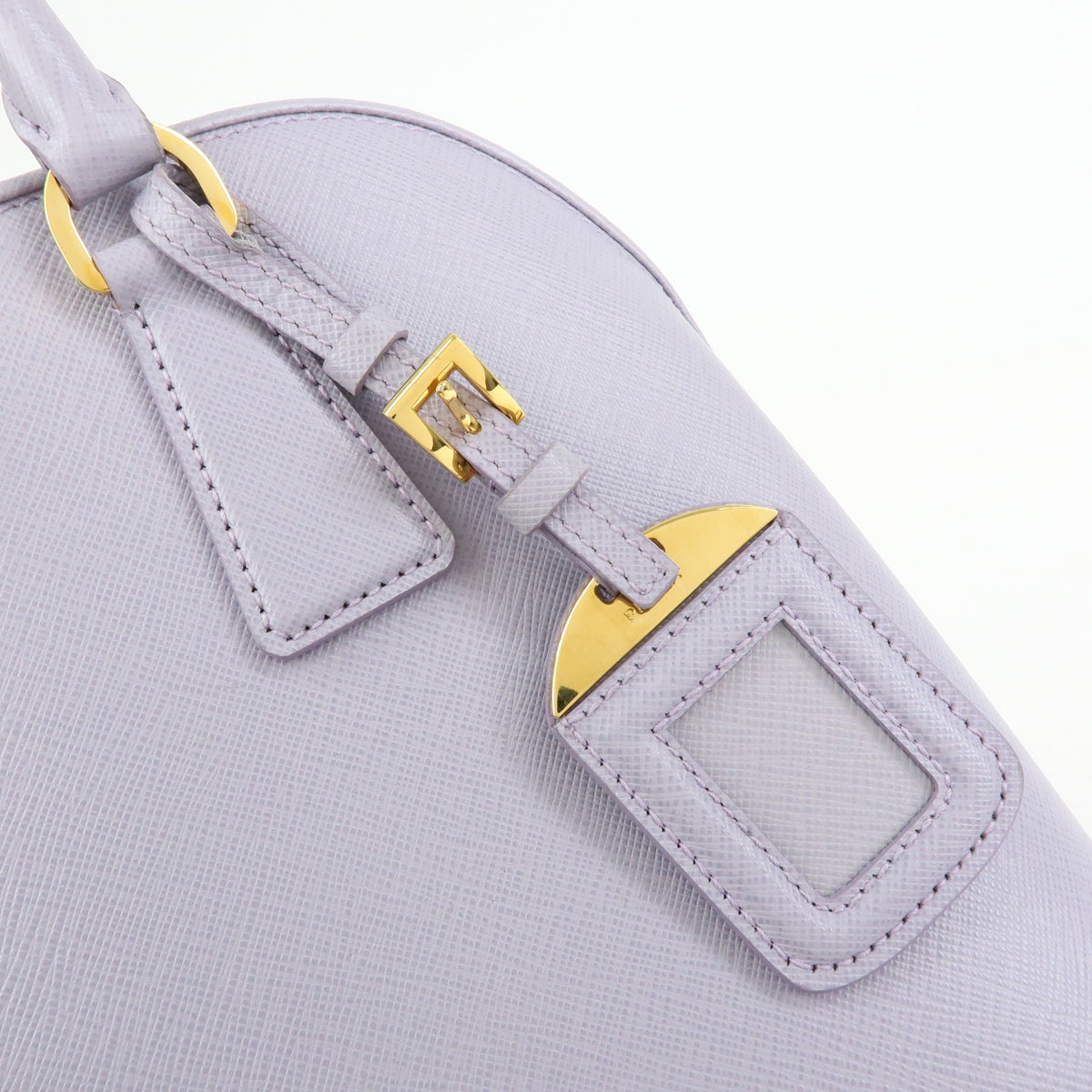 PRADA Triangle Logo Promenado Saffiano Leather 2Way Bag  Purple BN2567