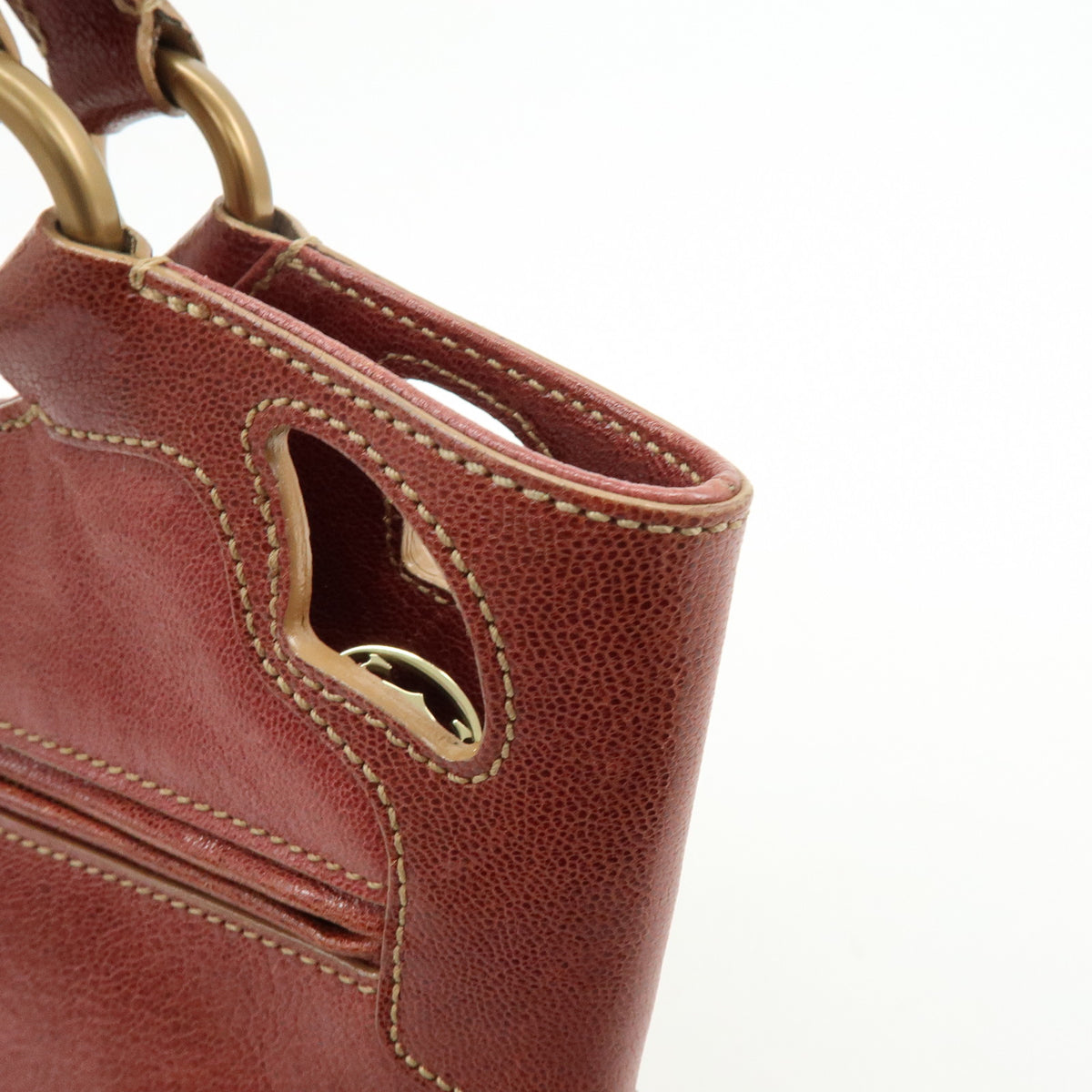 Cartier Marcello de Cartier Leather Hand Bag Tote Bag Red