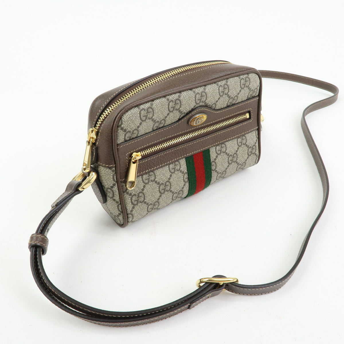 GUCCI Ophidia Sherry Double G GG Supreme Leather Shoulder Bag 517350