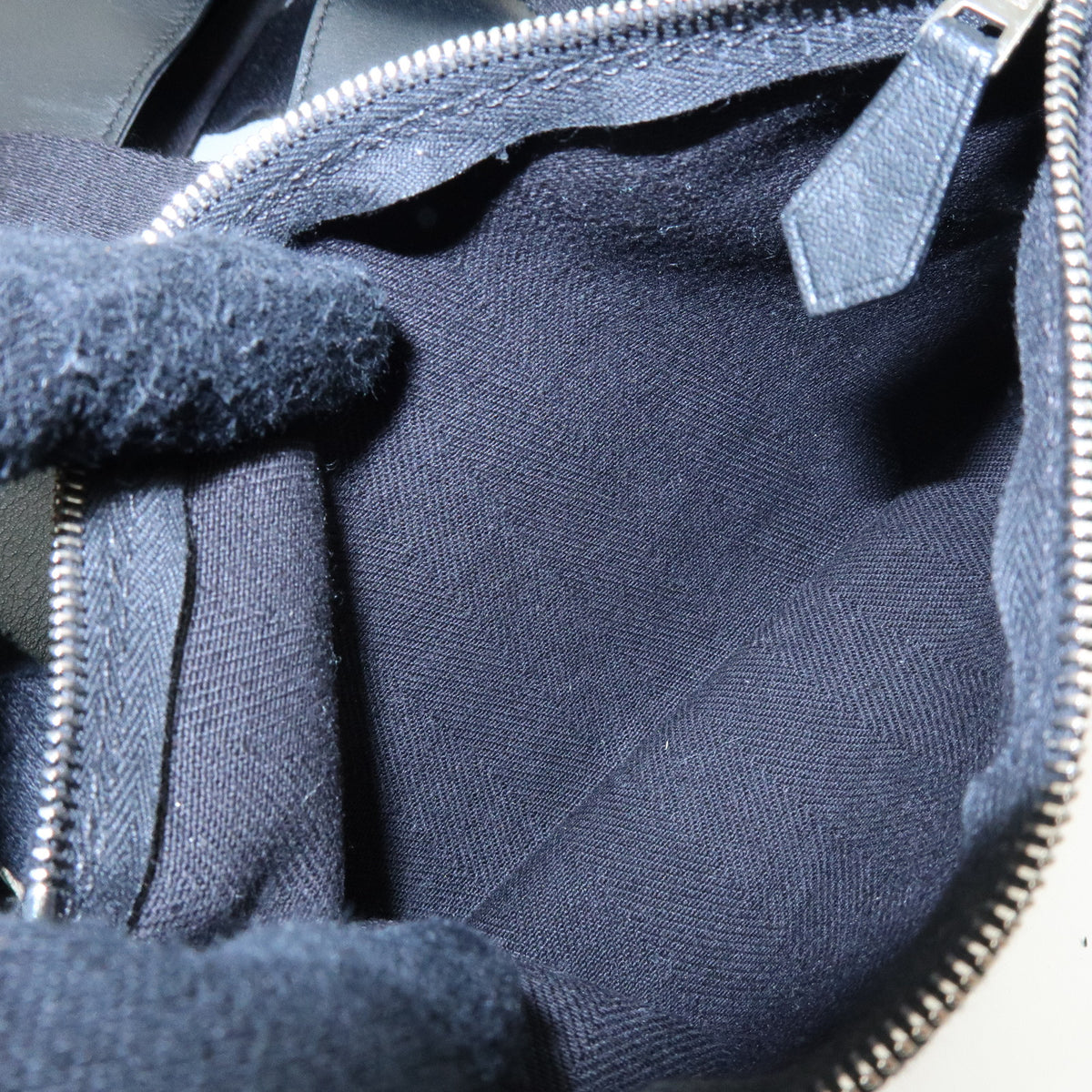 HERMES Toile Chevron Valparaiso PM Tote Bag Hand Bag Black