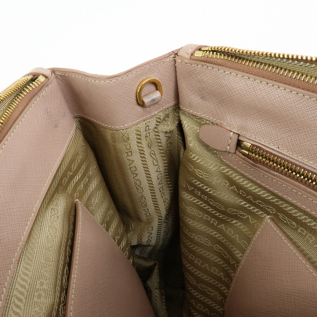 PRADA Triagnle Logo Galleria Saffiano Leather 2WAY Hand Bag Pink BN2274