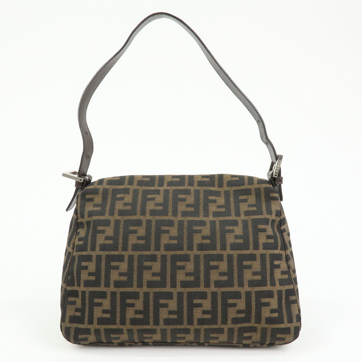 FENDI Zucca Mamma Baguette Canvas Leather Shoulder Bag Hand Bag 26325
