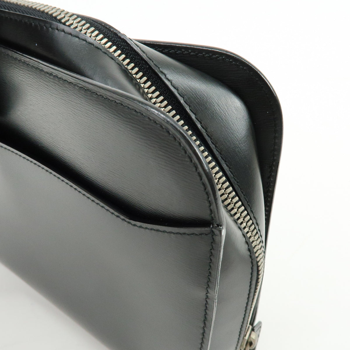 Cartier Pasha Leather Clutch Bag Wristlet Bag Pouch Black