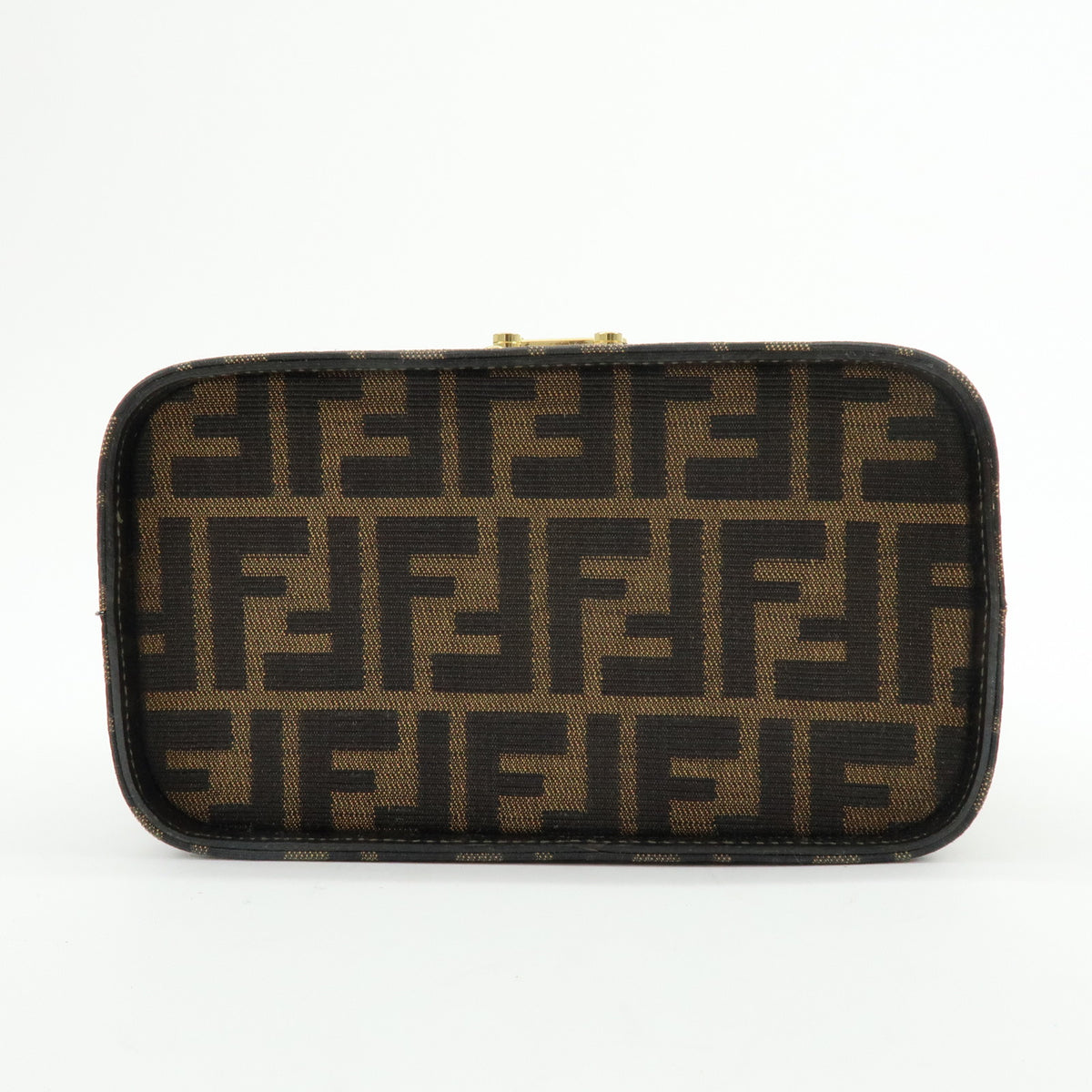 FENDI Zucca Canvas Leather 2Way Vanity Bag Shoulder Bag Brown 09149311