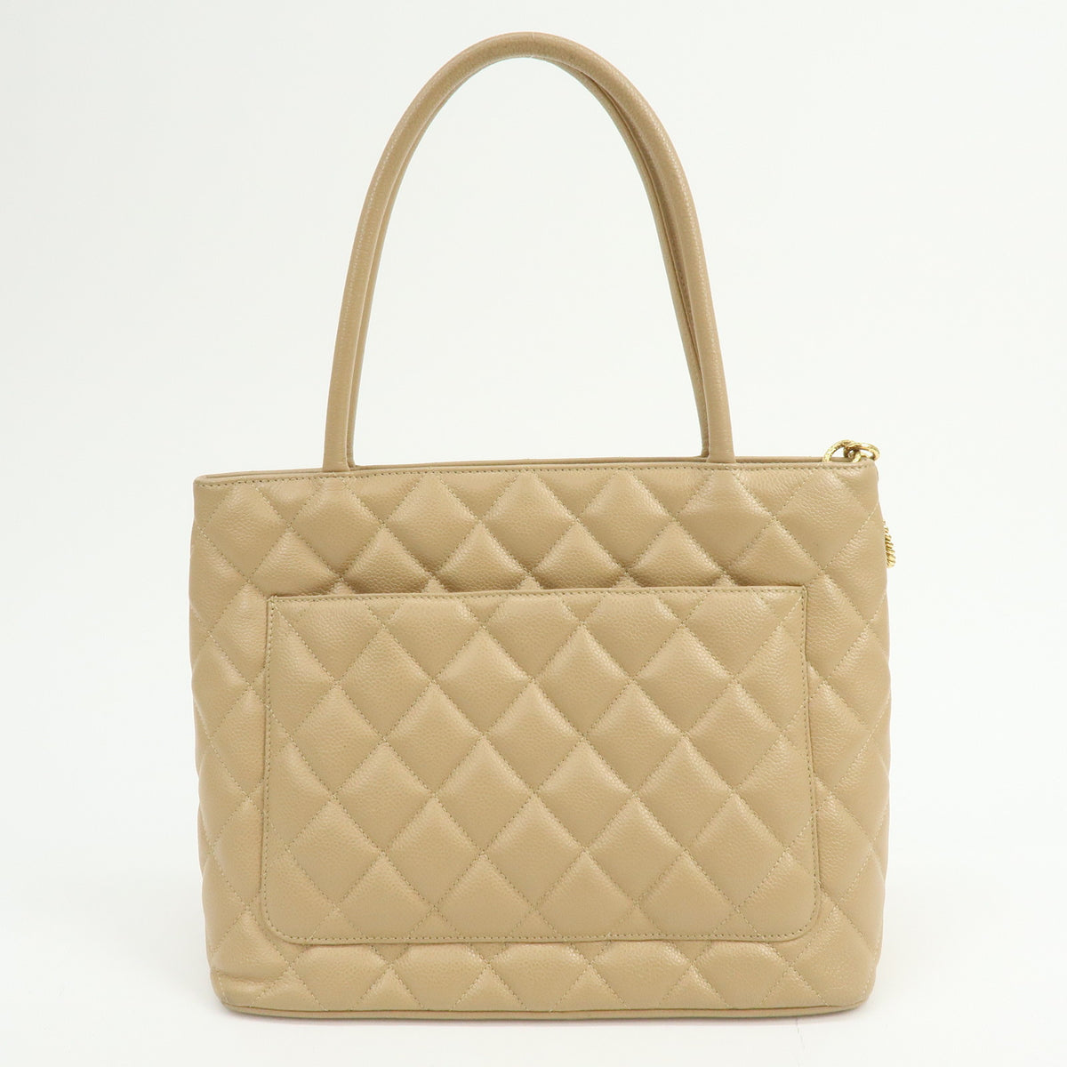 CHANEL Medallion Matelasse COCO Mark Tote Bag Hand Bag Beige A01804