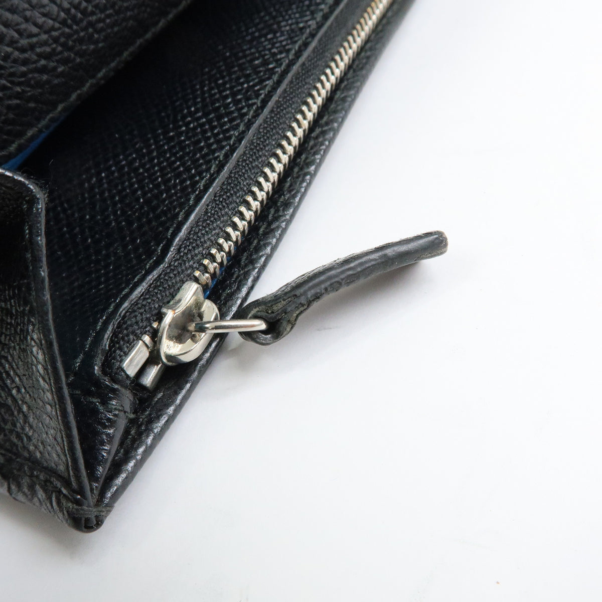 BVLGARI BVLGARI Logo Clip Leather Bi-fold Long Wallet Black