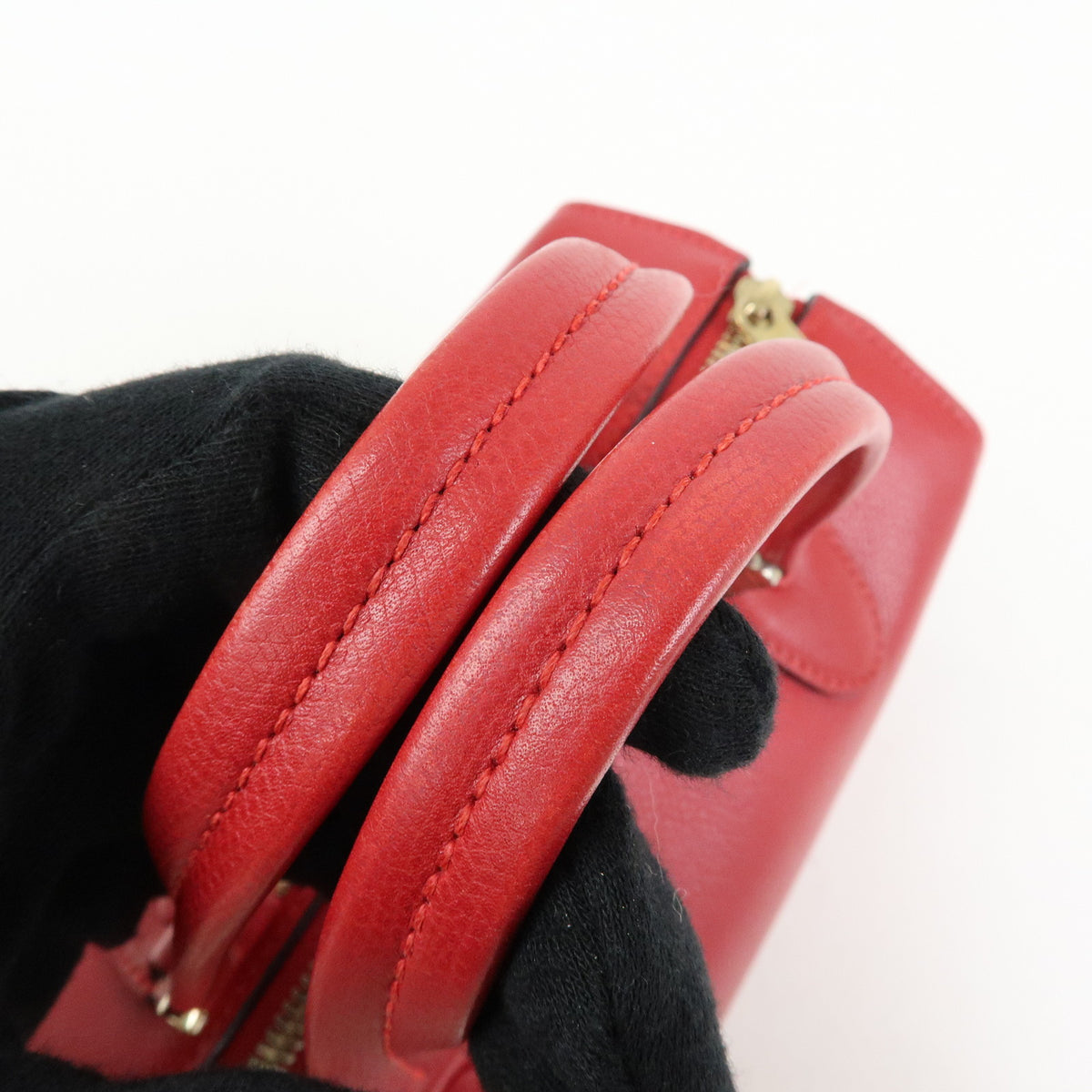 Valextra Babila Leahter Mini Boston Bag Hand Bag Red