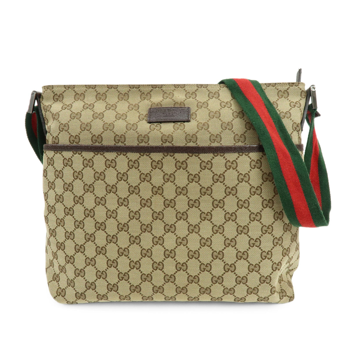 GUCCI Sherry GG Canvas Leather Shoulder Bag Crossbody Bag Beige 189751